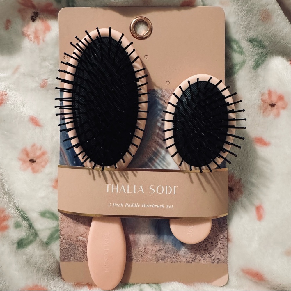 Pink Paddle Hairbrush Set